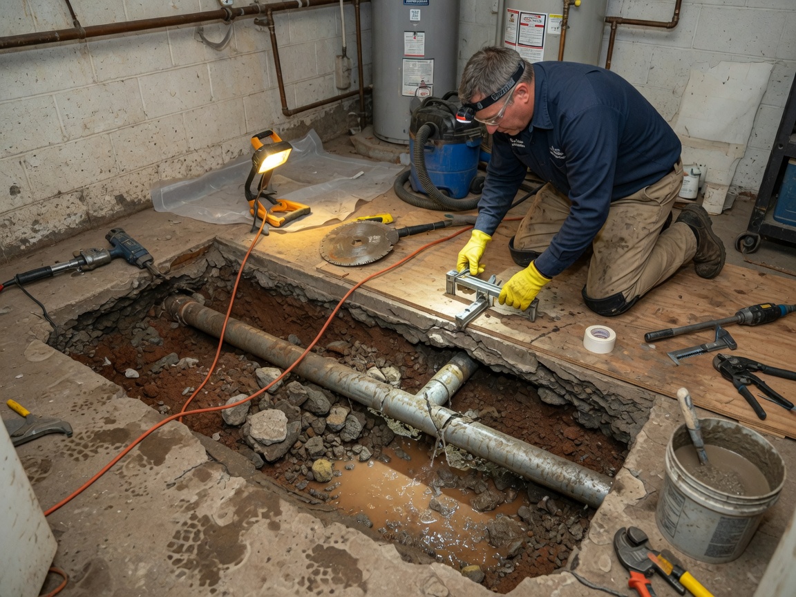 Broken Pipe Under Slab Repair in Valley Stream, NY